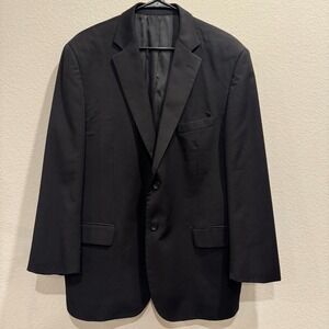 Pronto Uomo Platinum Black Wool Men's 46 Regular Suit Jacket Blazer